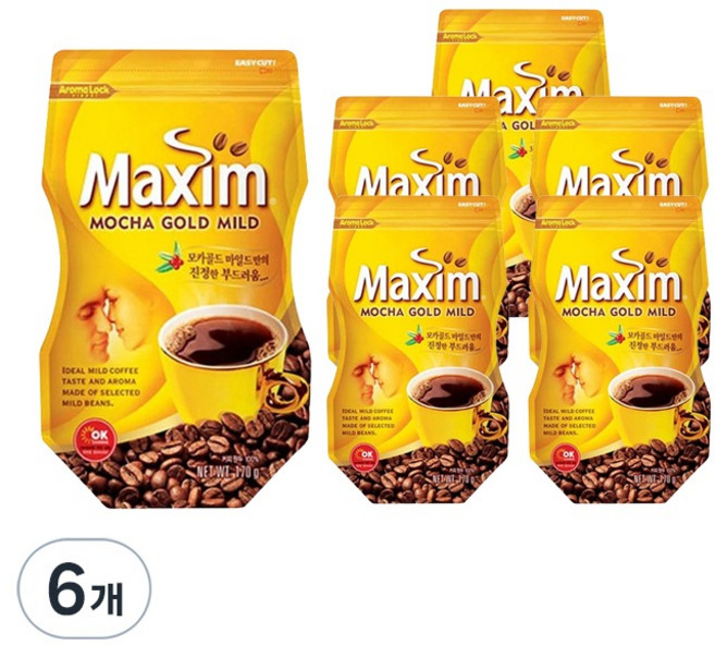 맥심 모카골드 마일드 커피믹스, 170g, 1개입, 6개