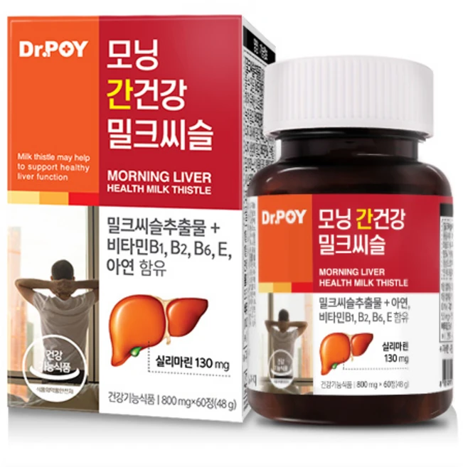 닥터포이 모닝 간건강 밀크시슬, 60정, 1개 - 쿠팡