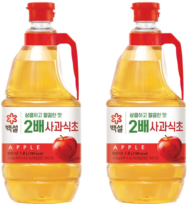 백설 2배 사과식초, 1.8L, 2개