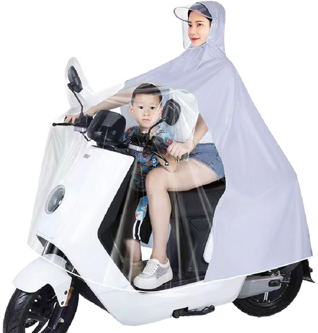 機車一件式親子雨衣 親子款, 灰色