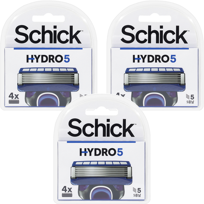 쉬크 하이드로 5 베이직 면도날, 4개입, 3개