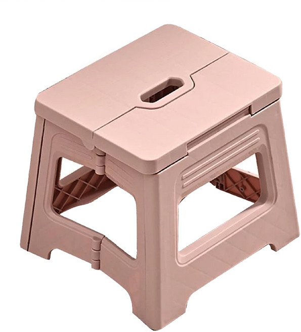 咪咪購物 摺疊板凳 升級款 中號, 珊瑚粉, 1個