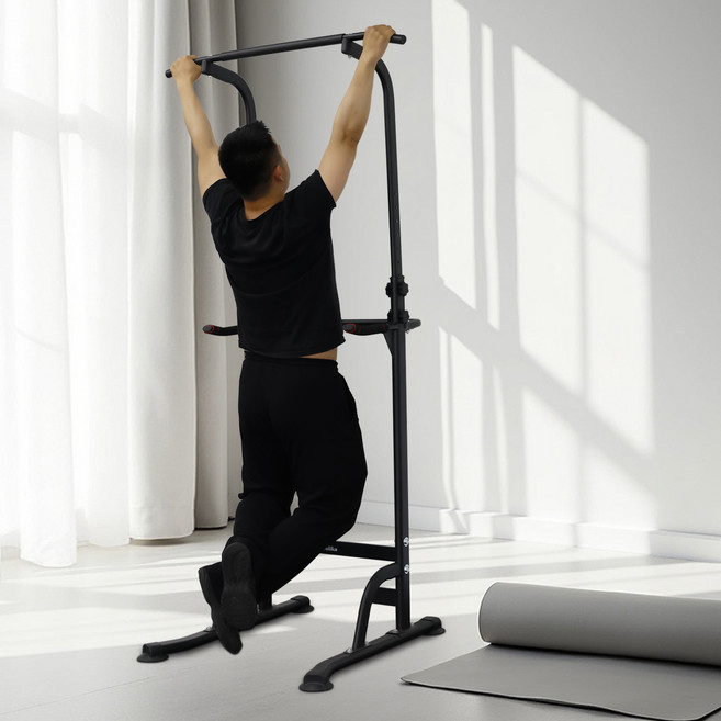 벨리카 홈트레닝 가정용 턱걸이 실내 근력 철봉 운동기구 딥스바 딥프레스 치닝디핑 CD-01, 블랙