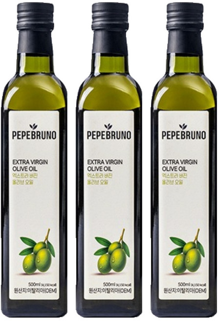 페페브루노 엑스트라버진 올리브오일, 500ml, 3개