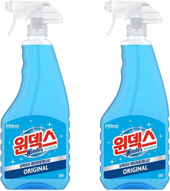 윈덱스 분무기형 유리세정제, 500ml, 2개