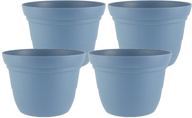 翠筠 素陶花盆/盆栽, 藍色, 4個