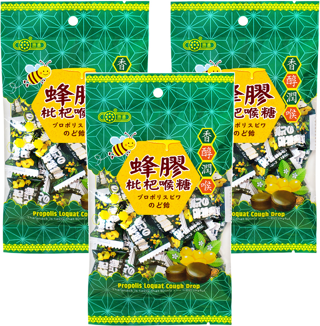 惠香 蜂膠枇杷喉糖, 100g, 3袋