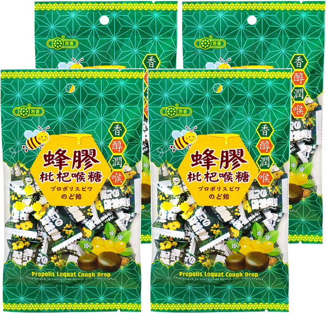 惠香 蜂膠枇杷喉糖, 100g, 4袋