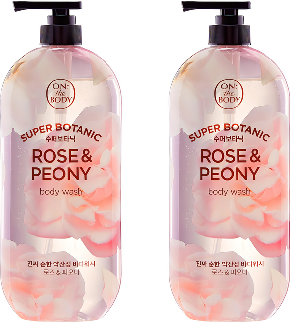 온더바디 수퍼보타닉 바디워시 로즈 앤 피오니향, 900g, 2개