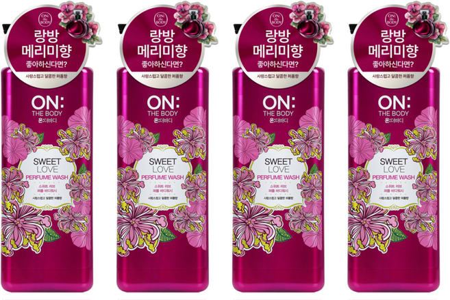 온더바디 퍼퓸 바디워시 스위트 러브, 900g, 4개