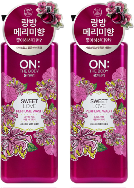 온더바디 스위트 러브 퍼퓸 바디워시 과일향, 900g, 2개