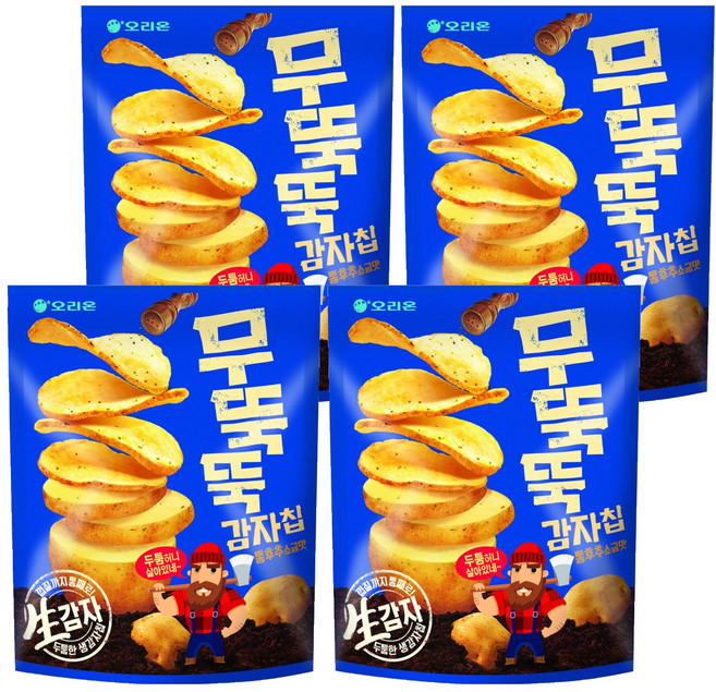 오리온 무뚝뚝 감자칩 통후추소금맛, 106g, 4개