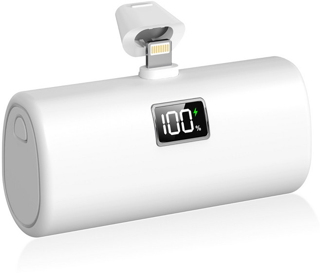 YINTO 도킹형 고속충전 PD 20w 일체형 휴대용 미니 보조배터리 8핀, XPB1, 화이트