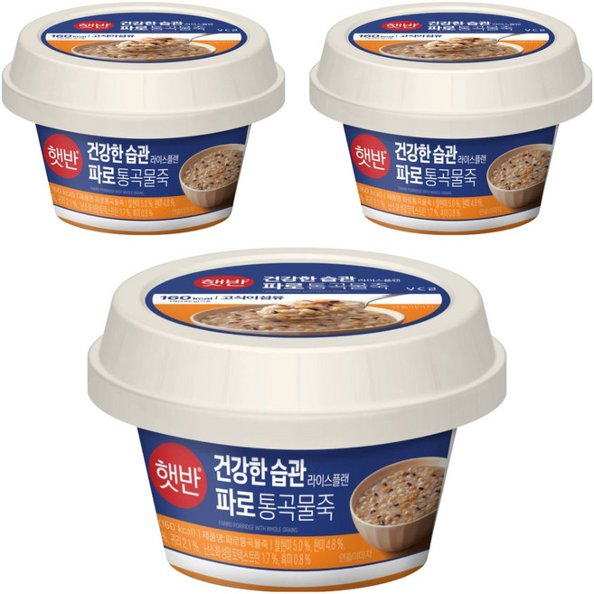 햇반 파로통곡물죽, 265g, 3개