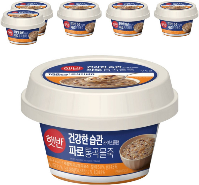 햇반 파로통곡물죽, 265g, 6개