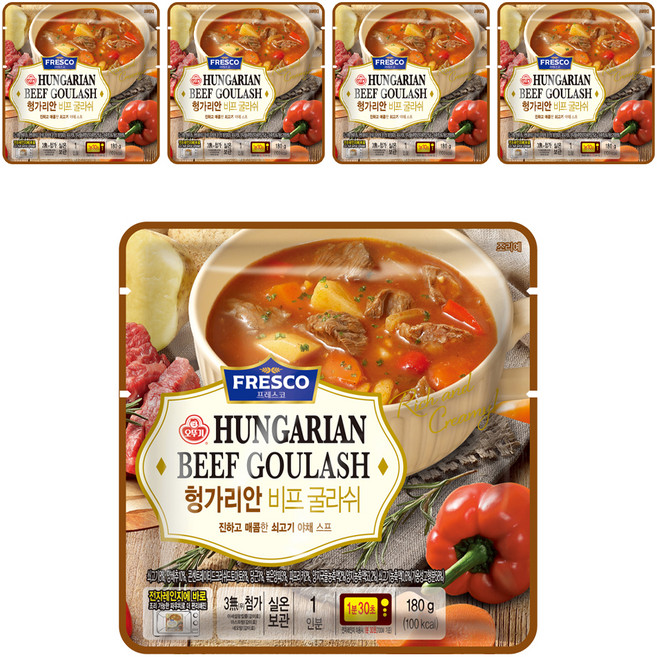 오뚜기 프레스코 헝가리안 비프 굴라쉬, 180g, 5개