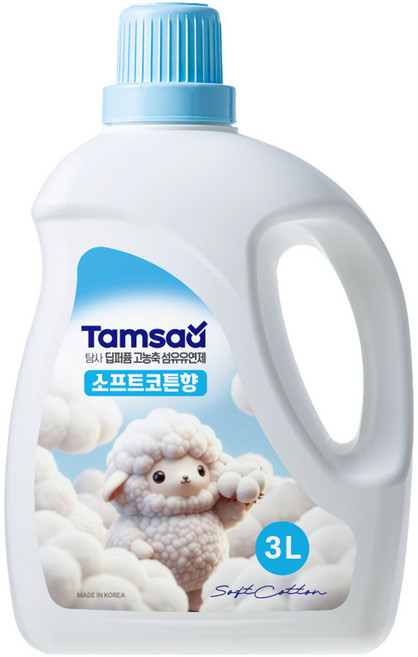 탐사 딥퍼퓸 고농축 섬유유연제 소프트코튼향, 1개, 3L
