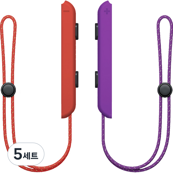 아키토모 호후 OLED 호환 닌텐도 스위치 조이콘 손목 스트랩 홀더 세트, 스칼렛 + 바이올렛, 5세트