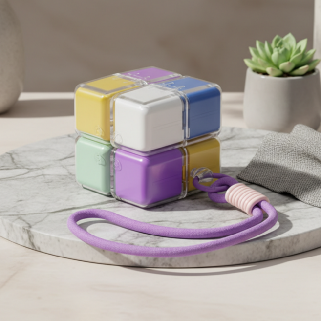 조인메이드 큐브형 자석 블럭 수납함 + 스트랩, 멀티, 1세트