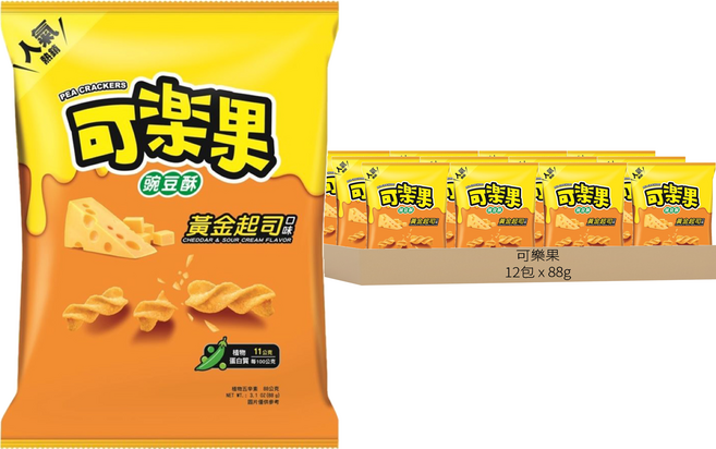 可樂果 黃金起司口味, 88g, 12包