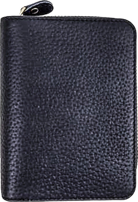 真皮頭層荔枝紋牛皮自動分離女士皮夾中夾 黑色 10卡位 2大鈔位