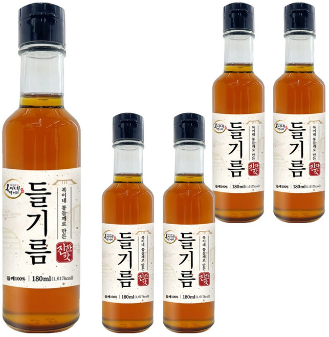 복이네먹거리 통들깨로 만든 진한맛 들기름, 180ml, 5개