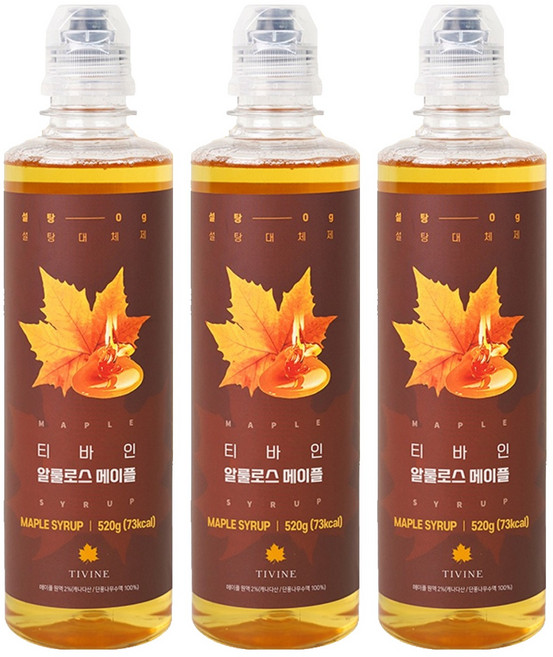 티바인 메이플 시럽, 520g, 3개