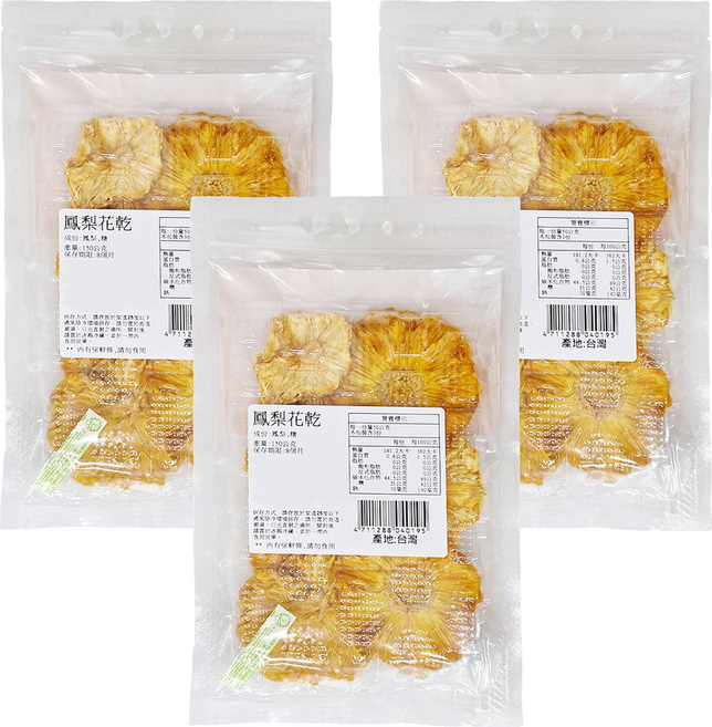 順泰 鳳梨花乾, 150g, 3包