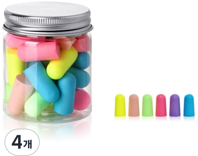 헤이조이 소음 차단 귀마개 랜덤발송, 4개, 24개입