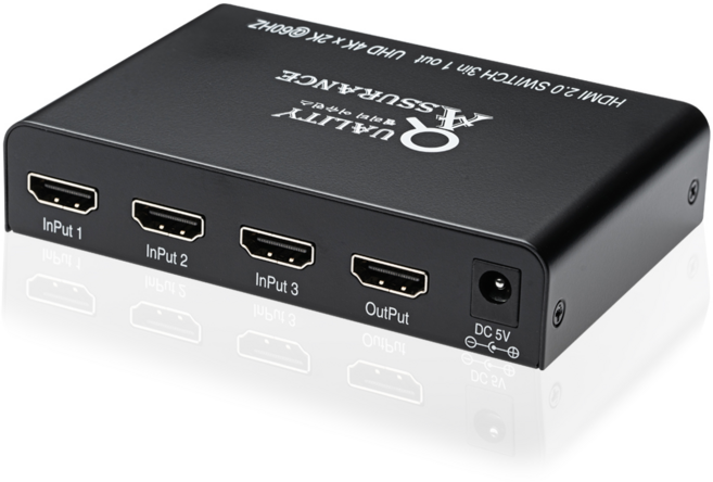 퀼리티어슈런스 Q4K 60Hz UHD 셀렉터 HDMI 2.0 스위치 선택기, Q4K60SL, 1개
