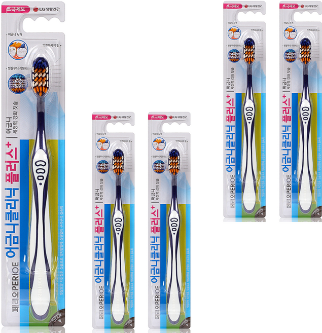 페리오 어금니클리닉 플러스 초극세모 칫솔, 1개입, 5개