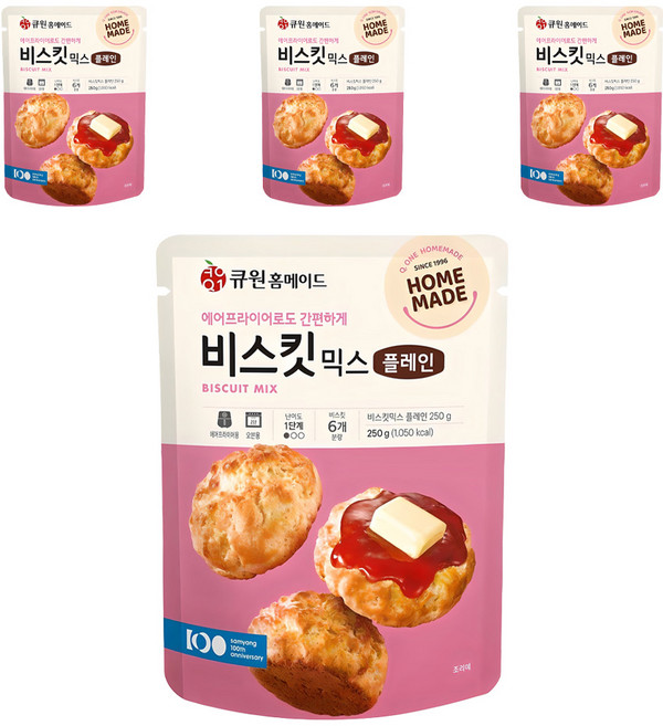 큐원 홈메이드 비스킷믹스 플레인, 250g, 4개