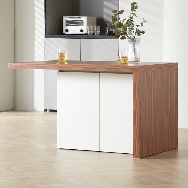 웰퍼니쳐 리드 수납 아일랜드 식탁 1200 낮은형 방문설치, 멀바우