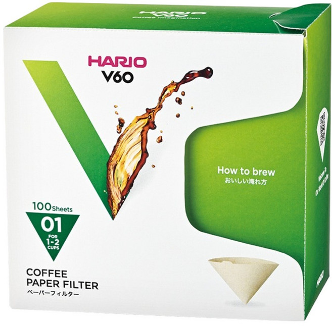 하리오 V60 커피종이필터 1-2인용 VCF-01-100MK, 100개입, 1개