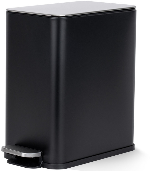 프랑코홈 셀렉트 무소음 시그니처 페달 휴지통 10L 슬림사각, 블랙