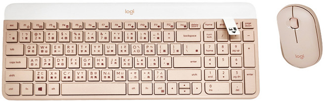 logitech 羅技 公司貨 無線鍵盤滑鼠組, MK470, 粉色, 1組