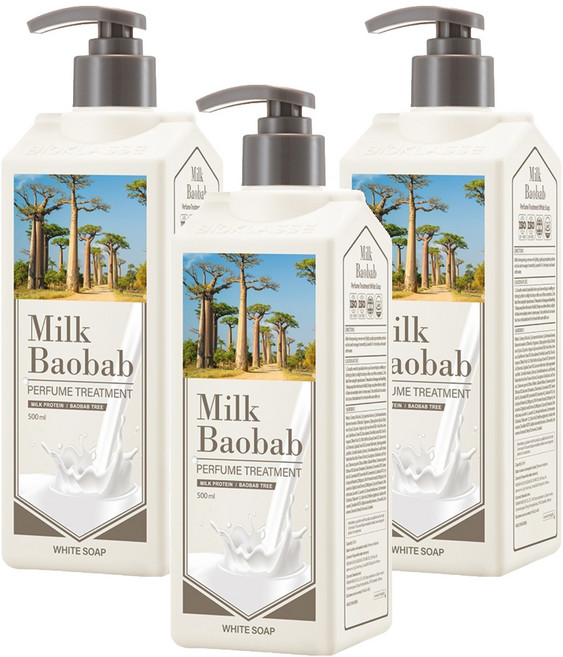 밀크바오밥 퍼퓸 화이트솝 헤어트리트먼트, 500ml, 3개