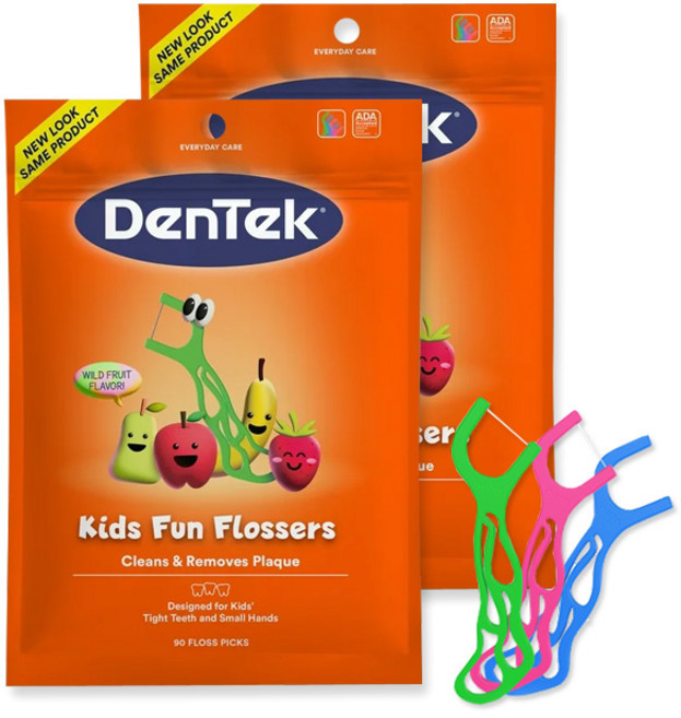 덴텍 펀플로서 유아동 치실, 12mm, 90개입, 2개