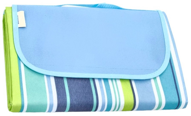 意絲丹 加大防水防潮野餐墊, 淺藍
