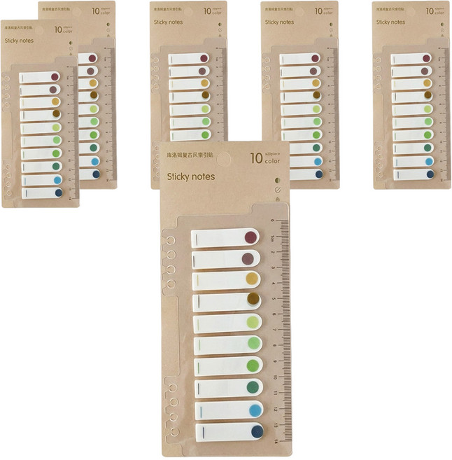 小麥購物 莫蘭迪索引標籤貼 E072 淺色圓點 16g, 6組, 200張