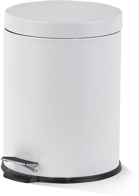 프랑코홈 셀렉트 무소음 원형 페달 휴지통 5L, 화이트