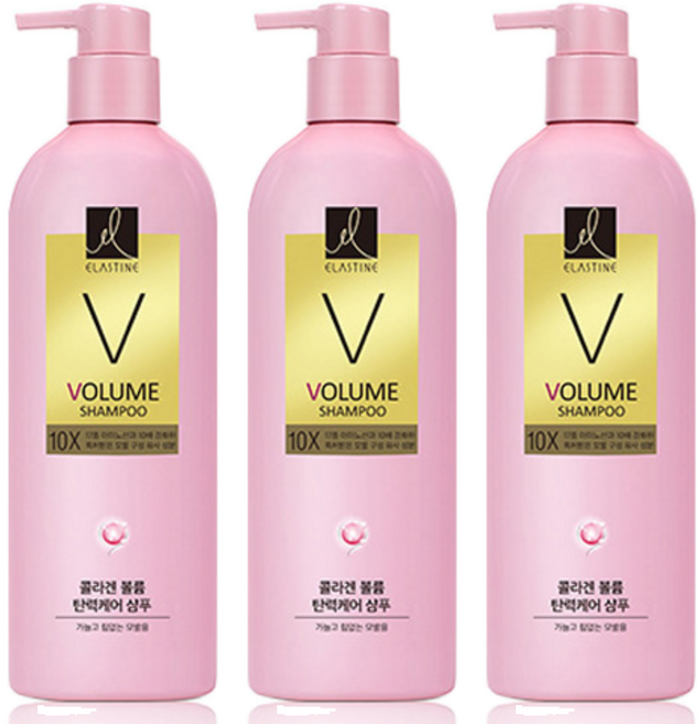 엘라스틴 볼륨 탄력케어 10X 샴푸 플로럴 머스크향, 680ml, 3개