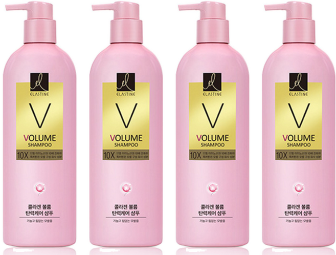 엘라스틴 볼륨 탄력케어 10X 샴푸 플로럴 머스크향, 680ml, 4개