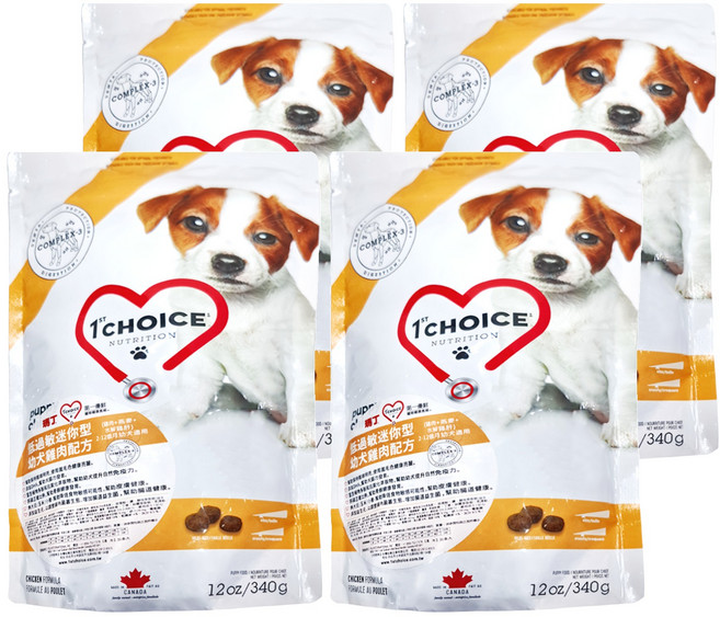 1st Choice 瑪丁第一優鮮 低過敏迷你型 幼犬配方 2~12個月幼犬, 4袋, 340g, 雞肉