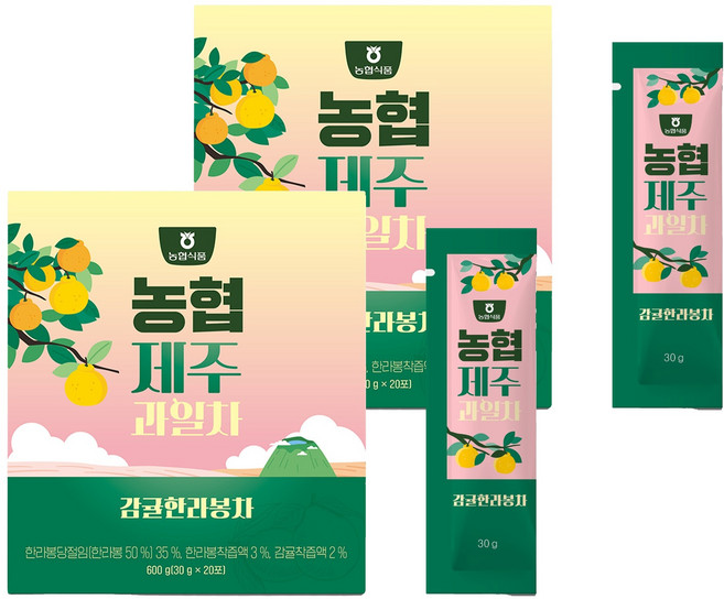 농협식품 제주 과일 감귤 한라봉차 20p, 600g, 2개