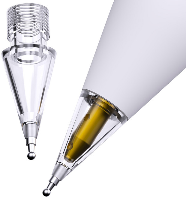 구스페리 애플펜슬 펜촉 반영구 메탈 팁스 샤프형, 투명, 2개