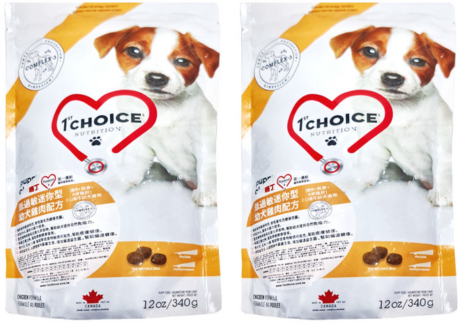 1st Choice 瑪丁第一優鮮 低過敏迷你型 幼犬配方 2~12個月幼犬, 2袋, 340g, 雞肉