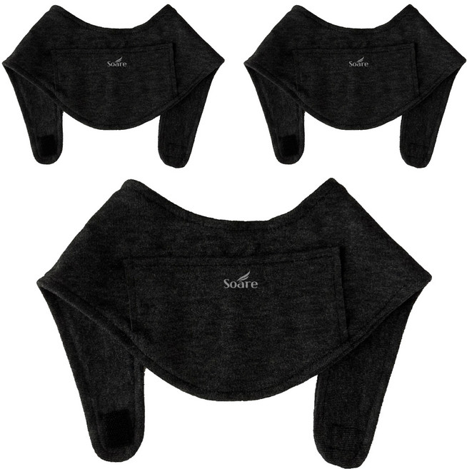 소아레 핫팩 포켓형 목도리 블랙, 3개