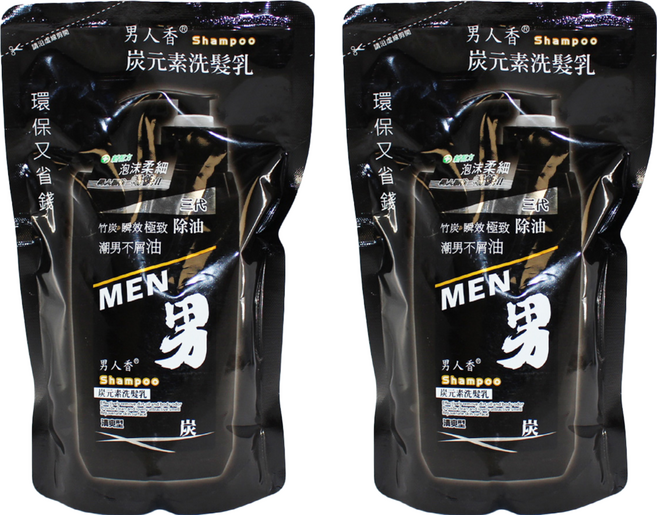 MEN 男人香 炭元素洗髮乳 補充包, 800ml, 2包