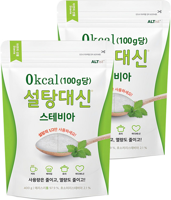 설탕대신 스테비아 에리스리톨 설탕, 400g, 2개